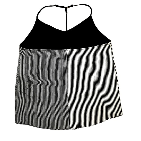 Socialite Black and White Striped Top - Size Large - Picture 4 of 7